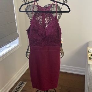 City studio burgundy lace top dress. BNWT